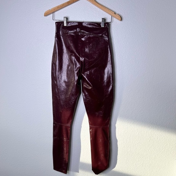 SPANX Faux Patent Leather Leggings in Ruby - Picture 6 of 6